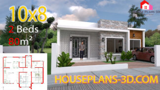 House Design 10x8 with 2 Bedrooms