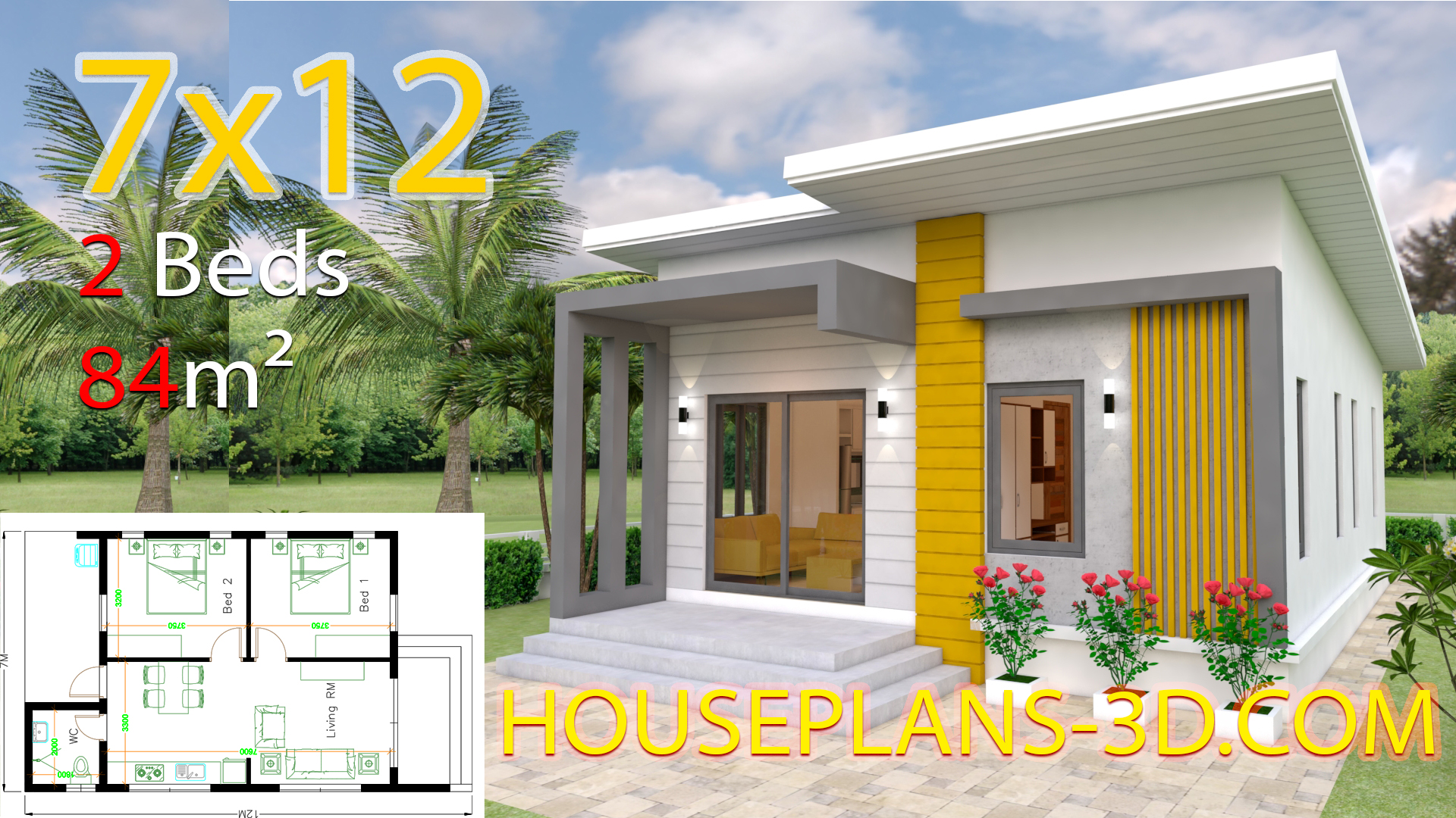 House Design Plans 7x12 With 2 Bedrooms