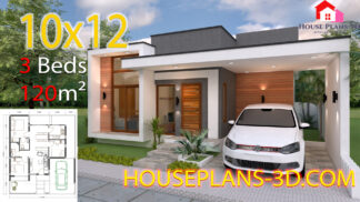 House design 10x12 with 3 Bedrooms Terrace Roof