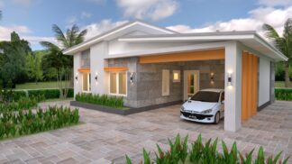House Plans 12x11 with 3 Bedrooms Shed Roof
