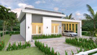 House Plans 12x11 with 3 Bedrooms Slap roof
